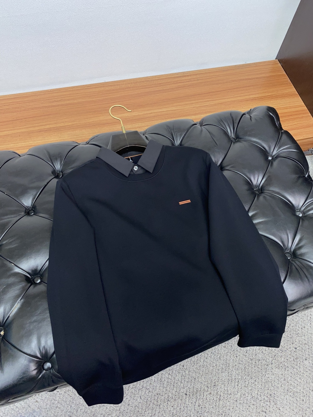 杰尼亚 25秋冬家族男士高端翻领假两件长袖卫衣，香港洋行渠道货，纯正血统品质，25年秋冬 新款，经典王牌