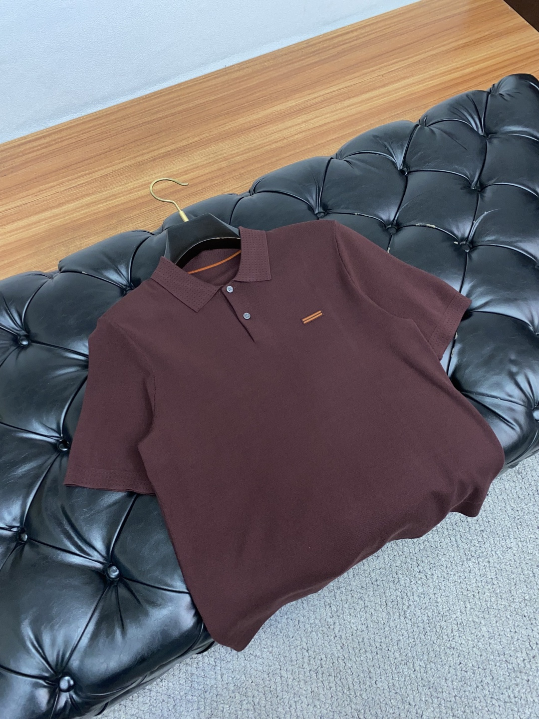 杰尼亚 男士高端简约翻领加厚针织毛衣短袖 ，香港洋行渠道货，纯正血统品质，25年秋冬 新款，经典王牌系列