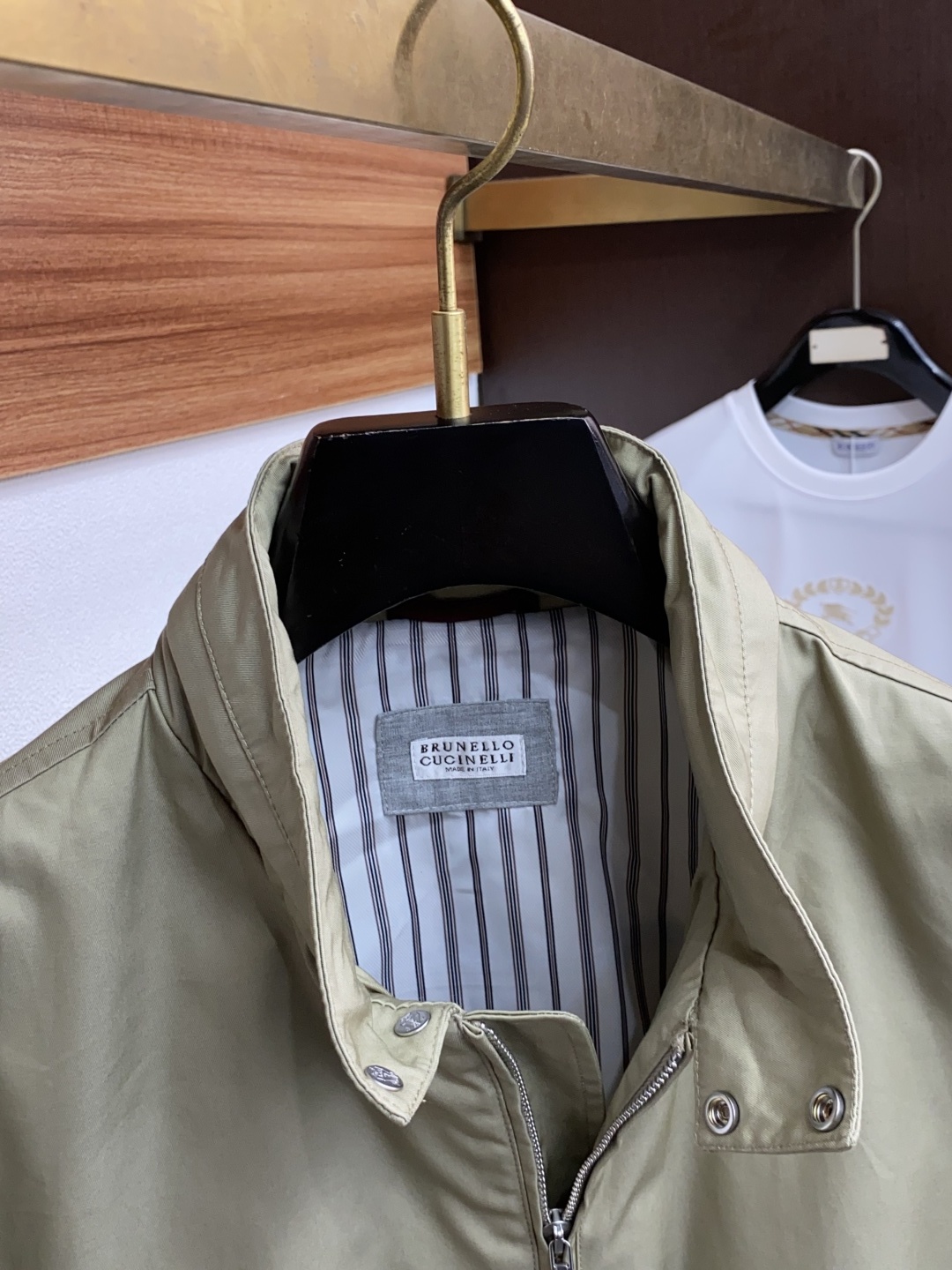 Brunello Cucinelli BC 意大利 老钱风 100%棉立领双扣拉链夹克外套,专柜最新款意