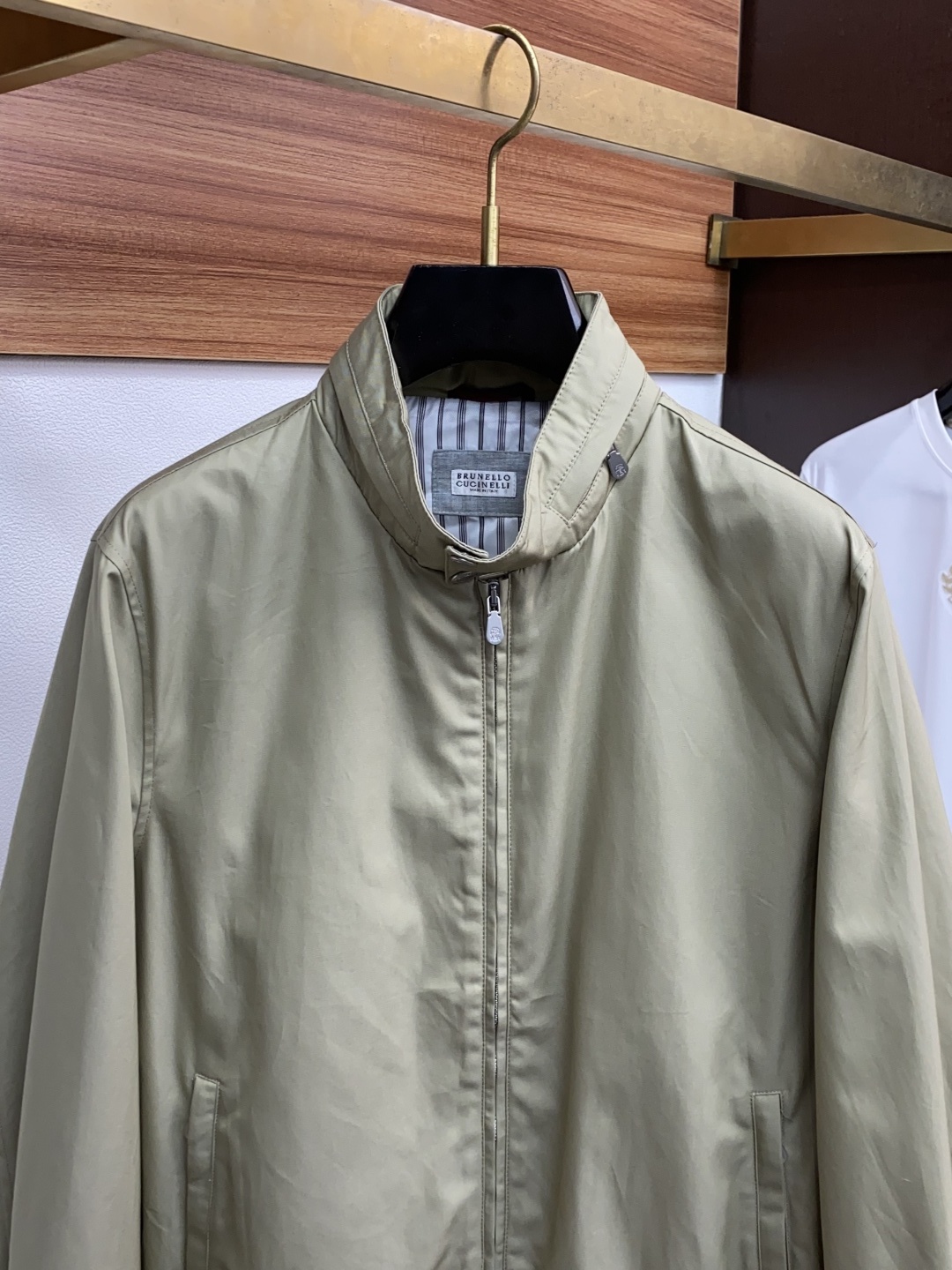 Brunello Cucinelli BC 意大利 老钱风 100%棉立领双扣拉链夹克外套,专柜最新款意