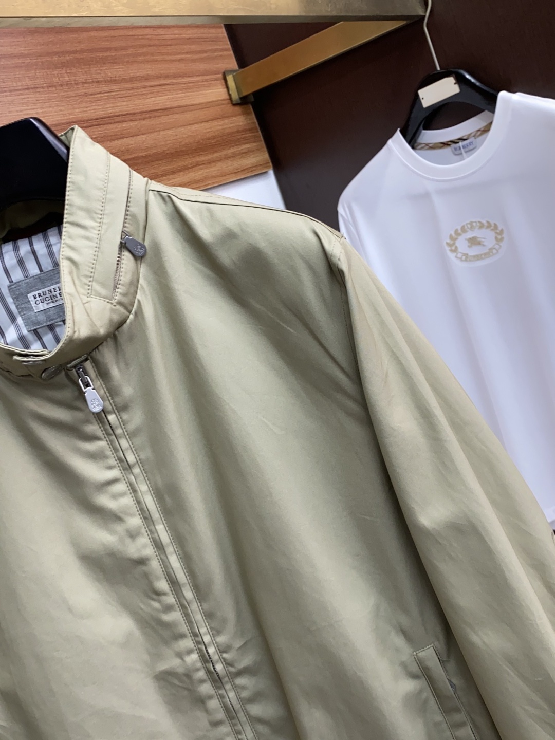 Brunello Cucinelli BC 意大利 老钱风 100%棉立领双扣拉链夹克外套,专柜最新款意