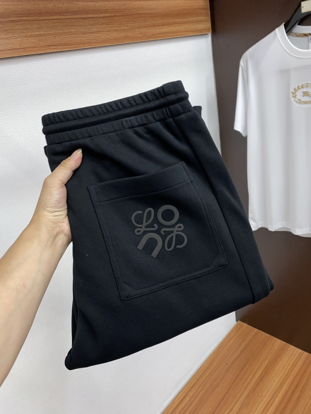 Loewe Men's Black Wool-Cashmere Blend Straight Leg Sweatpants