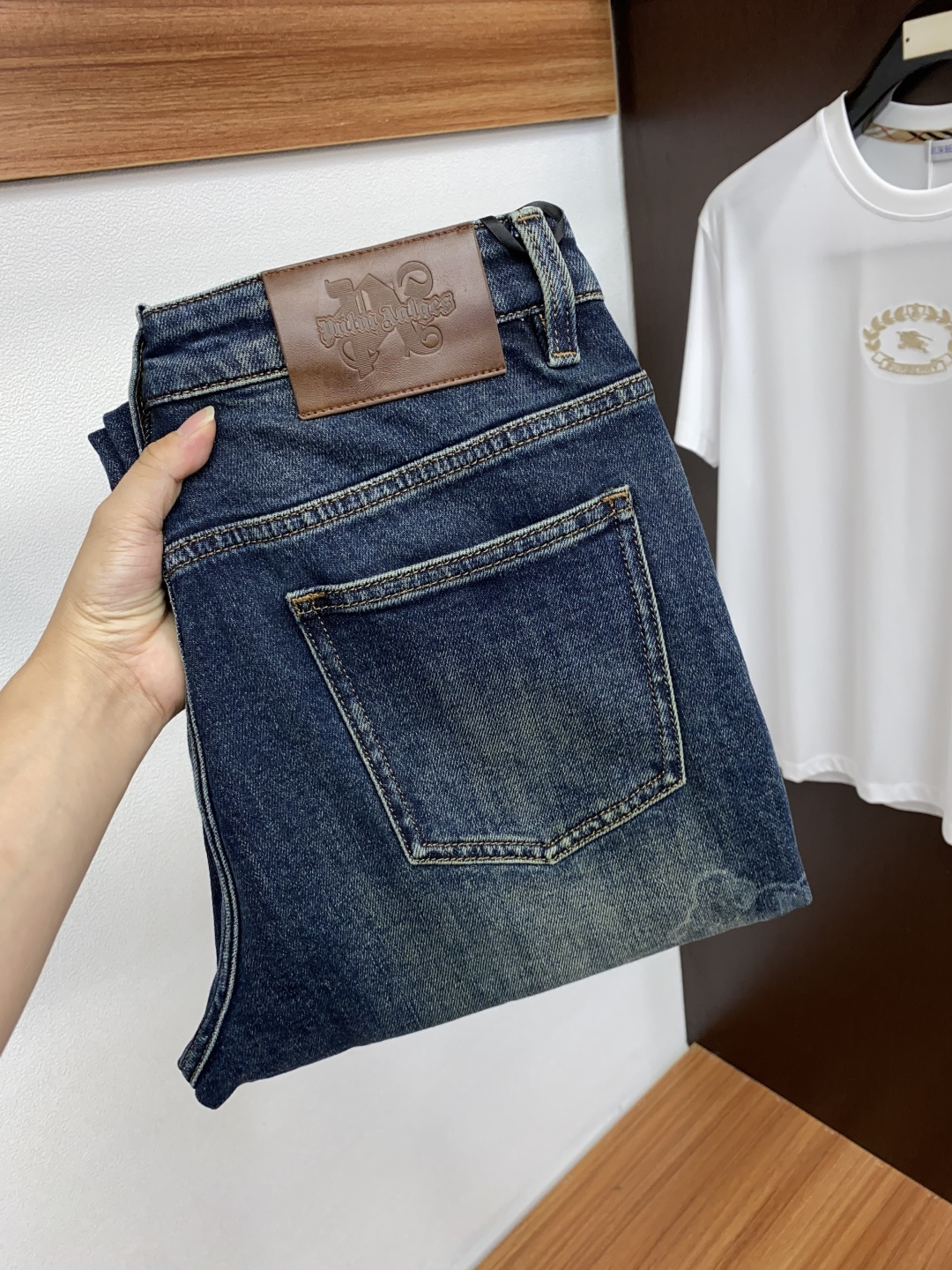 Designer Wool Blend Dark Wash Jeans - Slim Fit, Straight Leg, Sizes 29-38