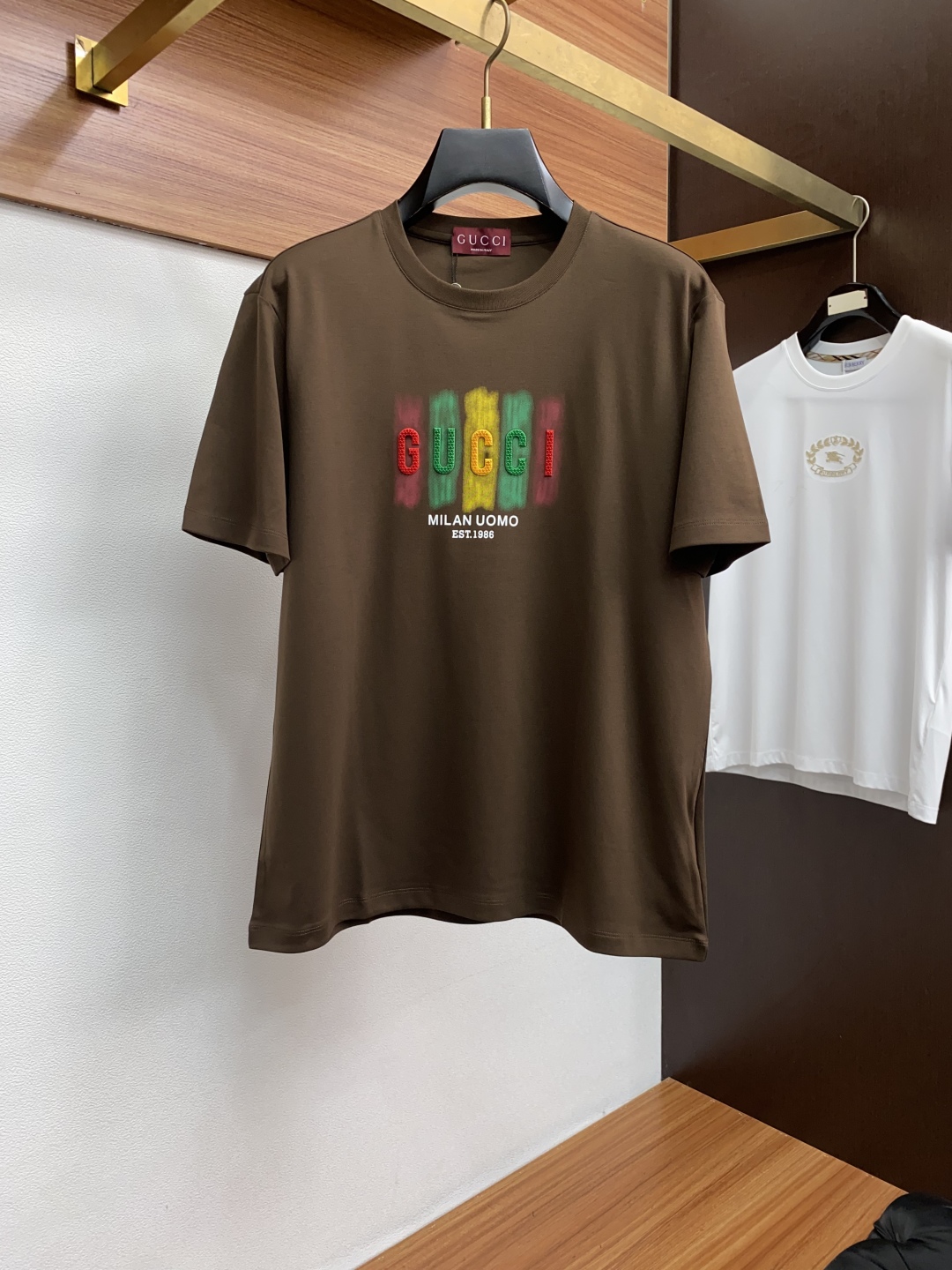 Gucci Men's Brown Cotton Blend T-Shirt with Vintage Logo, Size M-5XL