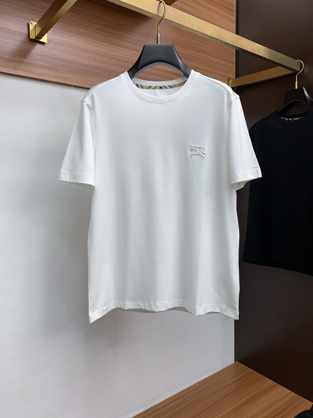 Burberry Men's White Short Sleeve T-Shirt with Logo Detail - Modern Fit