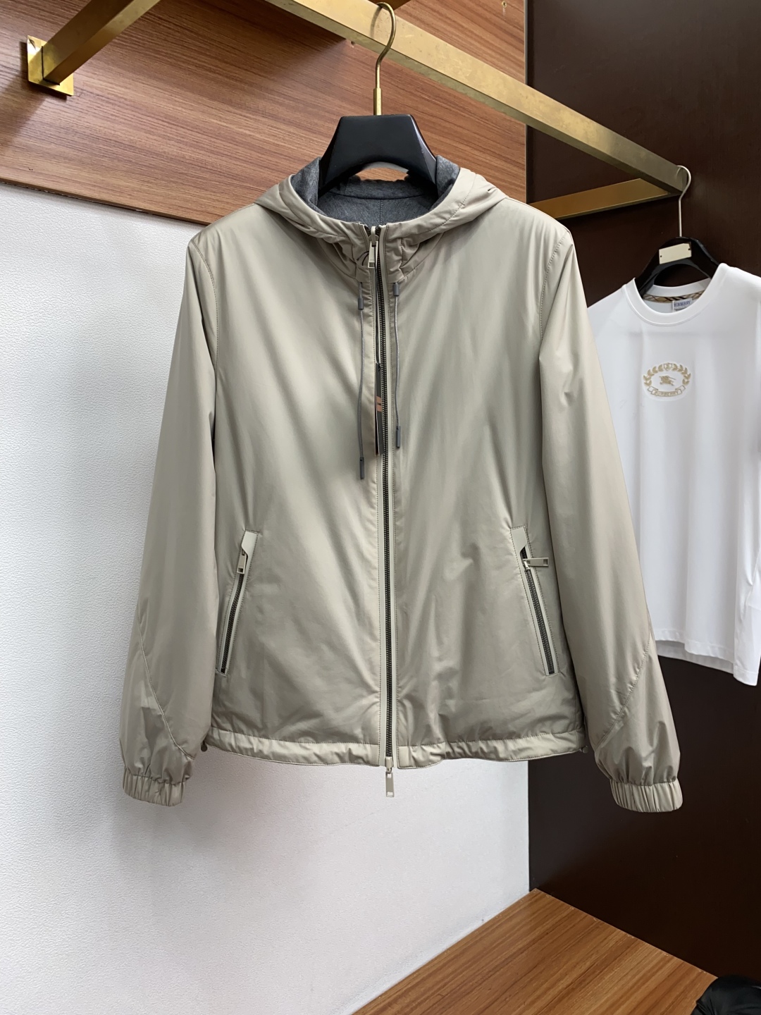 Zegna Men's Microfiber Reversible Hooded Jacket - Stylish & Functional