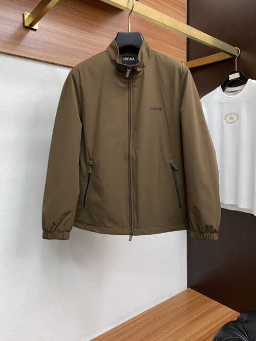 Zegna Men's Casual Zip-Up Jacket, Long Sleeve Stand Collar Coat 1 Zegna Men's Casual Zip-Up Jacket, Long Sleeve Stand Collar Coat