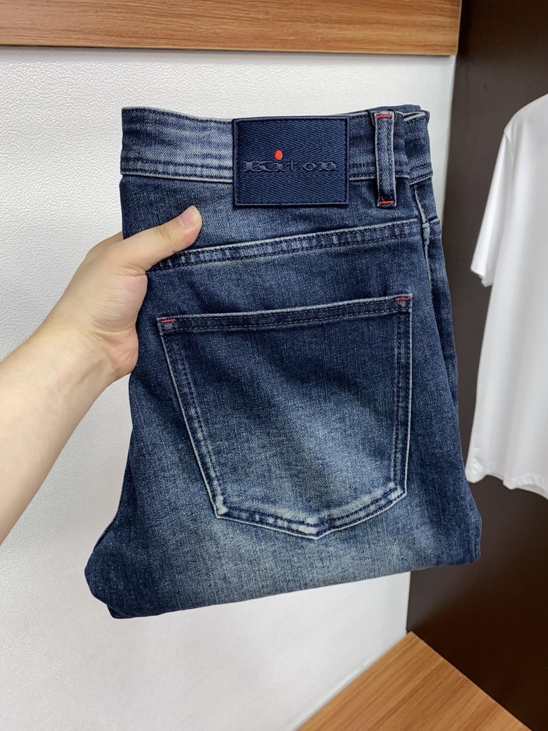 Kiton Men's Slim Fit Denim Jeans | Soft, Stretchy, and Durable