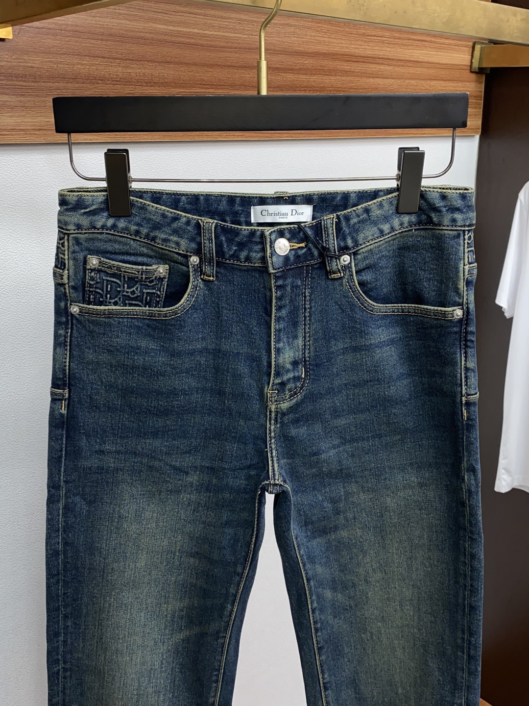 迪奥 25新款 市场独家订制进口丹宁牛仔面料 稀缺面料 超级舒服 工艺复杂四季款牛仔裤 针织牛从做旧 独