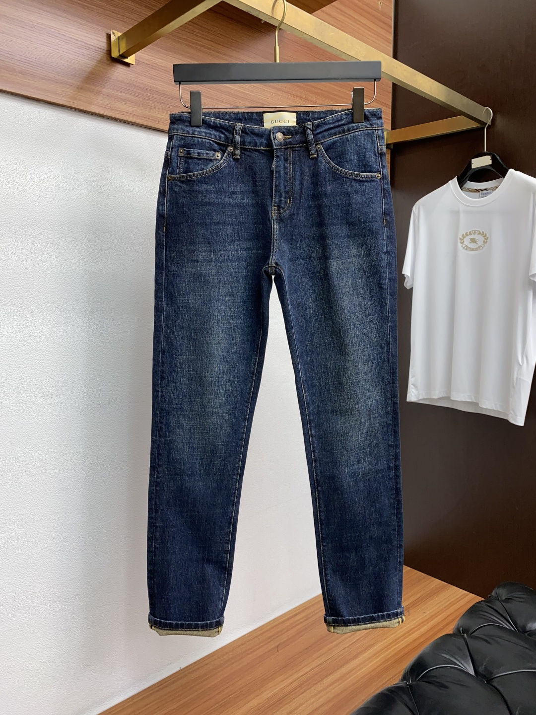 古奇 25新款 市场独家订制进口丹宁牛仔面料 稀缺面料 超级舒服 工艺复杂四季款牛仔裤 针织牛从做旧 独