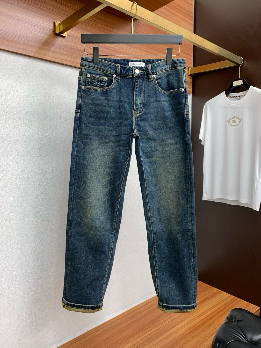 迪奥 25新款 市场独家订制进口丹宁牛仔面料 稀缺面料 超级舒服 工艺复杂四季款牛仔裤 针织牛从做旧 独