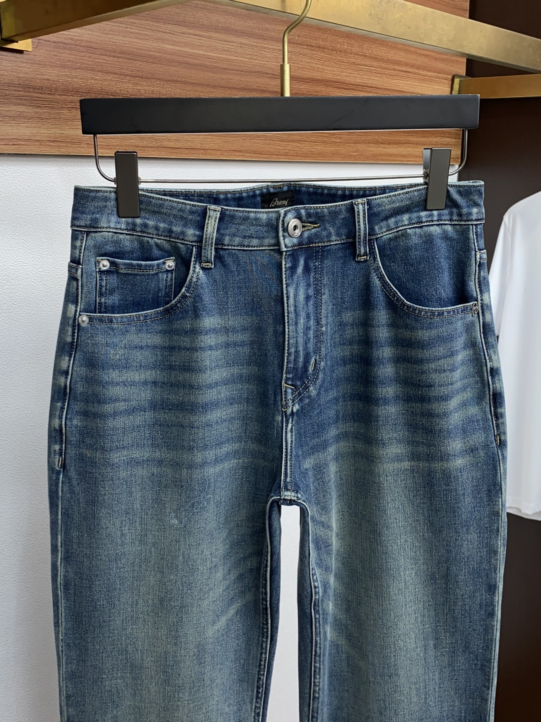 布来奥尼 25ss秋冬 新款 男士老钱风直筒阔腿原单 牛仔裤 秋冬新款超柔软，弹力面料，复杂的手工艺叠加