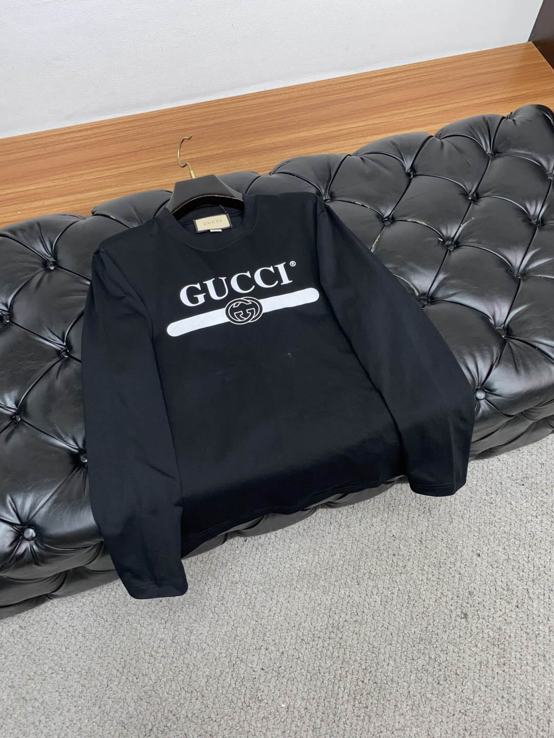 古奇 2025秋冬新品，男士基础款圆领长袖T恤打底衫！贸易公司渠道稀出，同步GW发售，选用客供进口26S