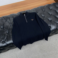 普拉达 M-3xL 2026新款秋冬男士高端简约高领半拉链 针织百分百羊毛长袖毛衣,香港洋行渠道货,纯正血统品质,春夏新 普拉达 M-3xL 2026新款秋冬男士高端简约高领半拉链 针织百分百羊毛长袖毛衣,香港洋行渠道货,纯正血统品质,春夏新