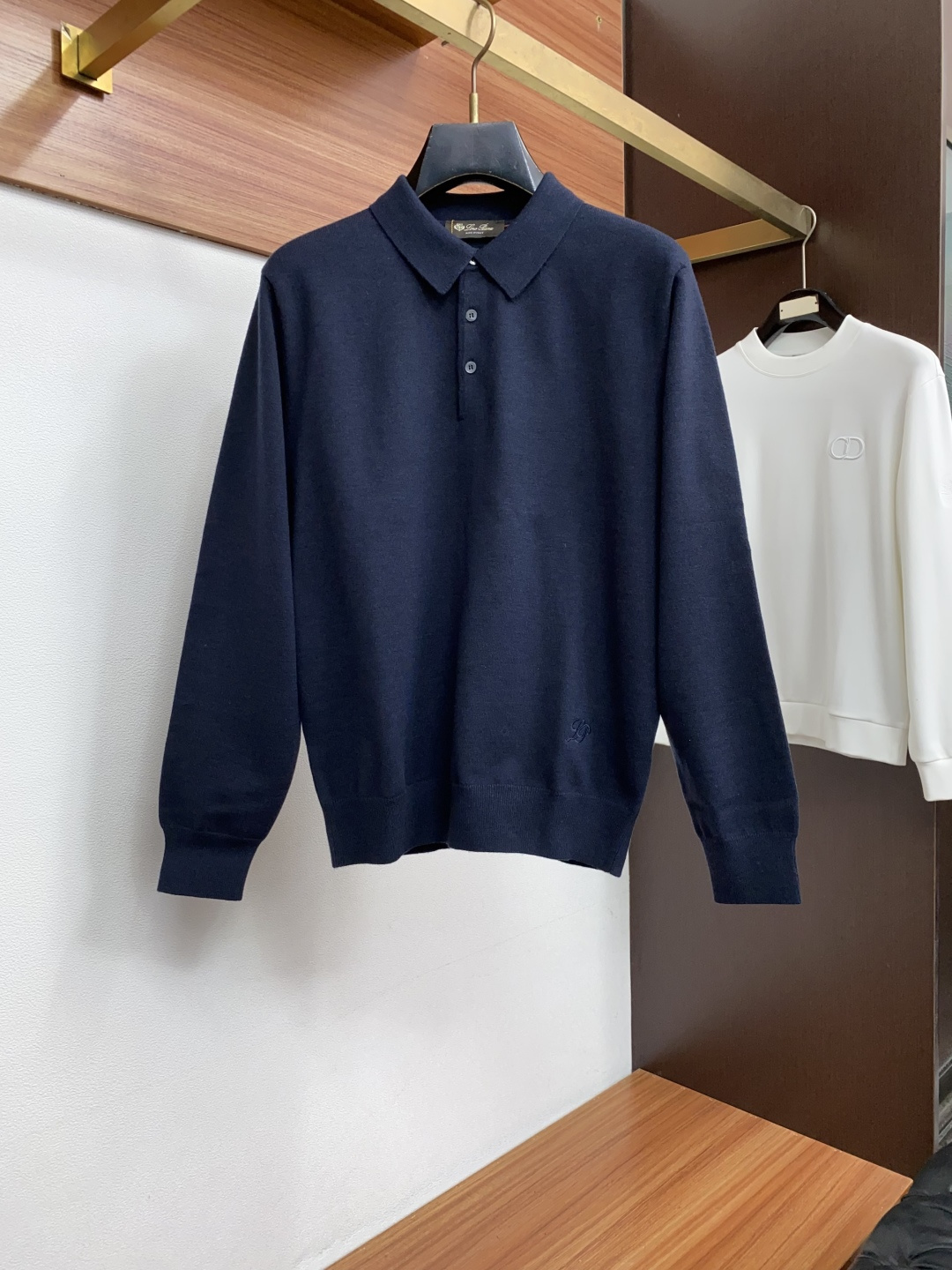 Loro Piana 诺悠翩雅 M-3xL 2026新款秋冬男士高端简约圆领针织翻领羊毛长袖毛衣，香港洋行渠道货，纯正血