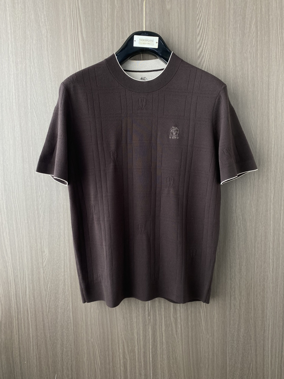 BC 尺码M-4xL 2026秋冬圆领针织短袖  工艺 双色领老钱风 视觉主调，休闲时尚款式 功能 时尚休闲 百搭打底单