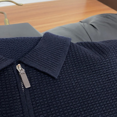 Loro Piana 诺悠翩雅 秋冬高品质 绵羊毛针织半拉链翻领加厚短袖毛衣 精品棉羊毛毛衣 男款高端定制臻品系列 隶属 Loro Piana 诺悠翩雅 秋冬高品质 绵羊毛针织半拉链翻领加厚短袖毛衣 精品棉羊毛毛衣 男款高端定制臻品系列 隶属