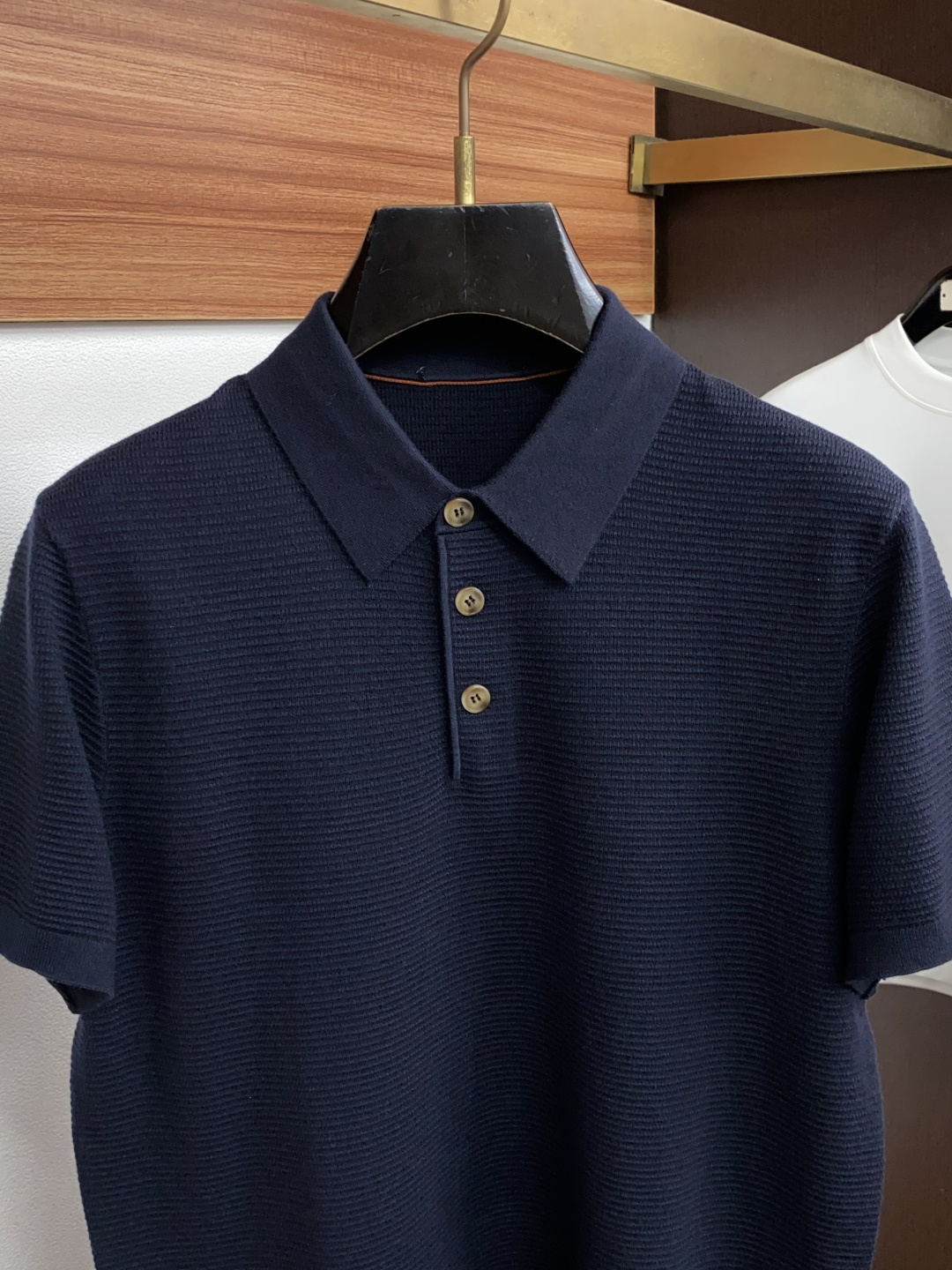 Loro Piana 诺悠翩雅 秋冬高品质 绵羊毛针织翻领加厚短袖毛衣 精品棉羊毛毛衣 男款高端定制臻品系列 隶属品牌高