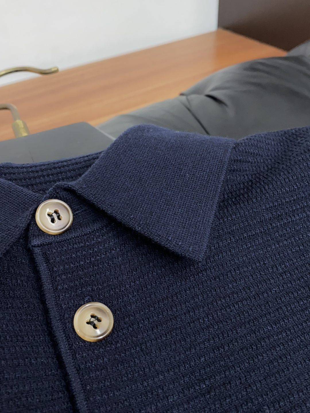 Loro Piana 诺悠翩雅 秋冬高品质 绵羊毛针织翻领加厚短袖毛衣 精品棉羊毛毛衣 男款高端定制臻品系列 隶属品牌高