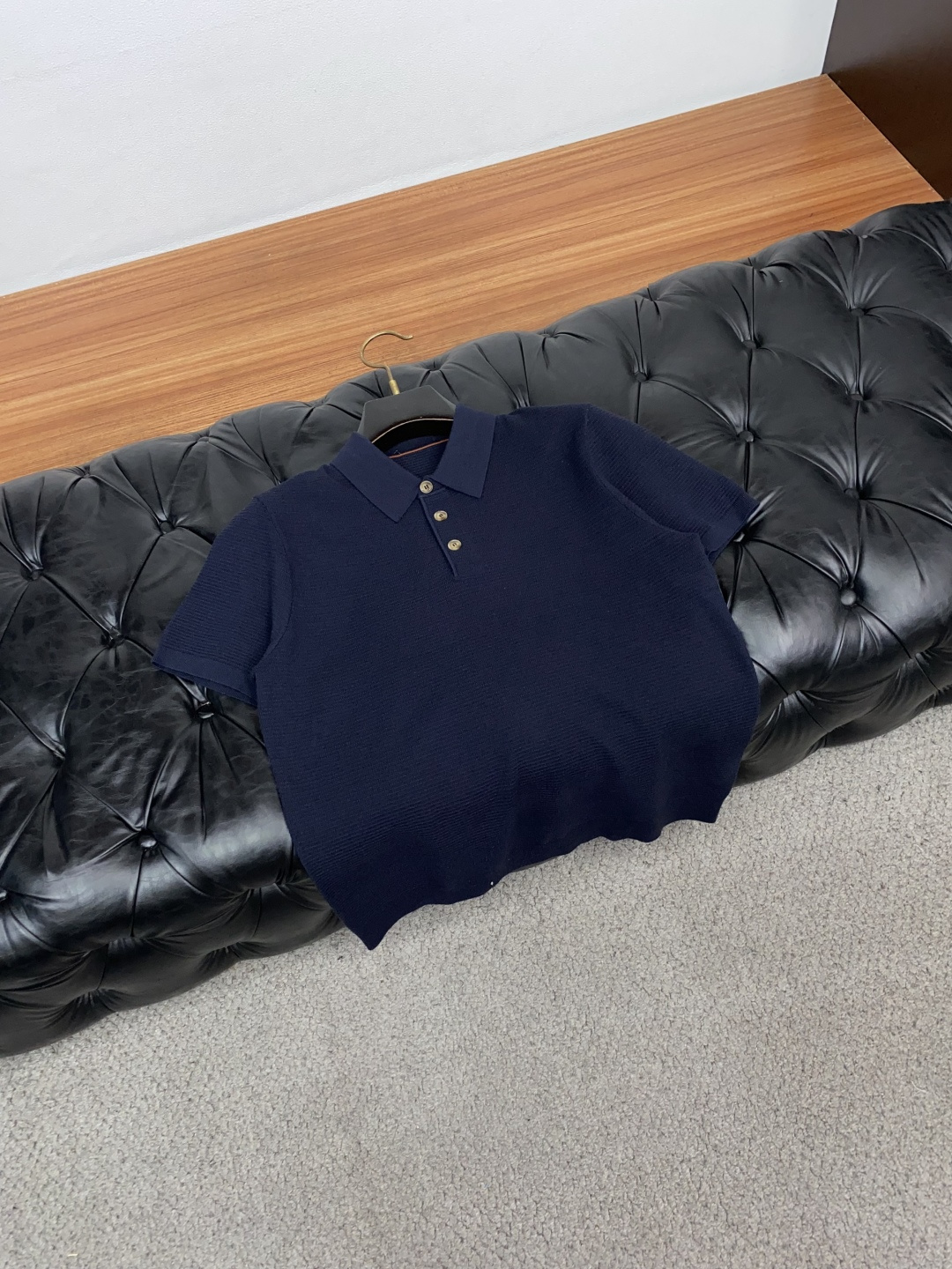 Loro Piana 诺悠翩雅 秋冬高品质 绵羊毛针织翻领加厚短袖毛衣 精品棉羊毛毛衣 男款高端定制臻品系列 隶属品牌高