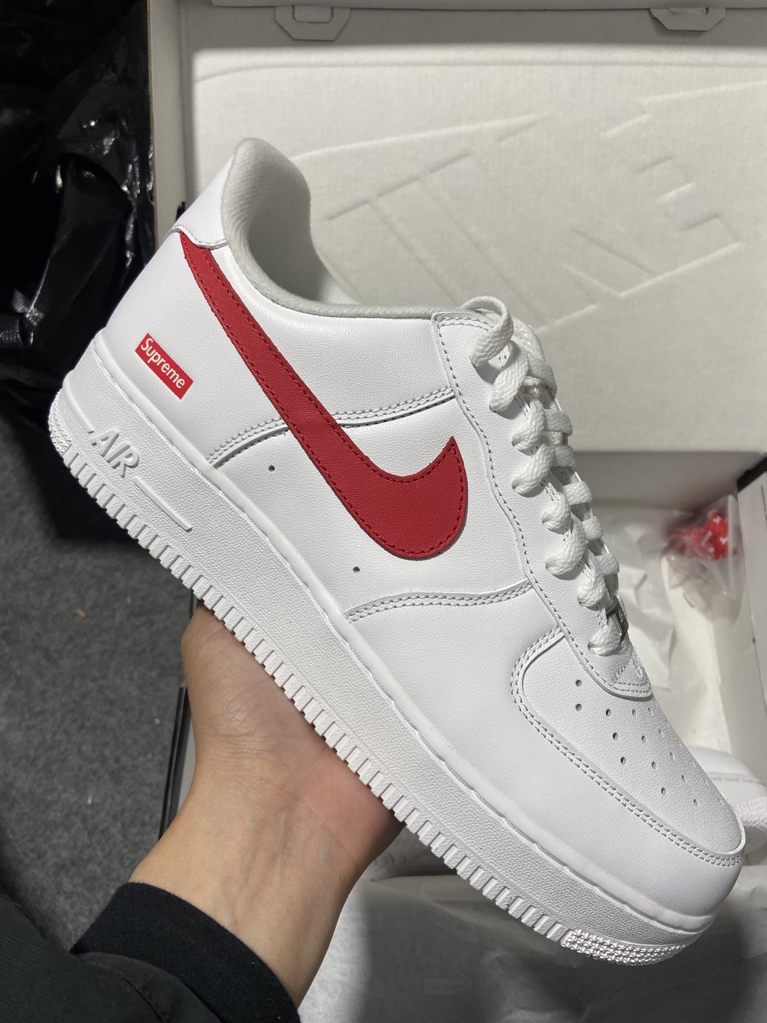  
【纯原】全新批次Supreme x Nike Air Force 1 Low box logo”白色