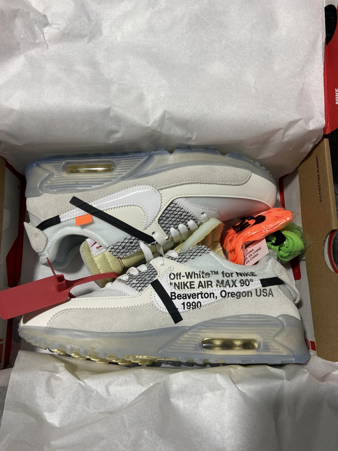OFF 尺码:40-47.5纯原出品-Off-White x NIKE Air Max 90 气垫慢跑鞋