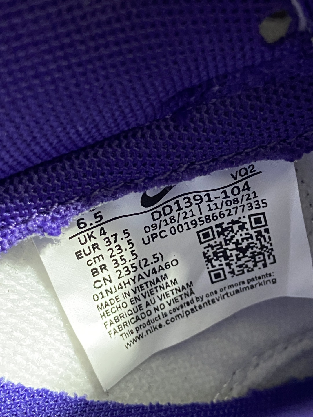 Dunk白紫 鞋码：36-46

性价比出品-Dunk Low SB Retro 白紫DD1391-10