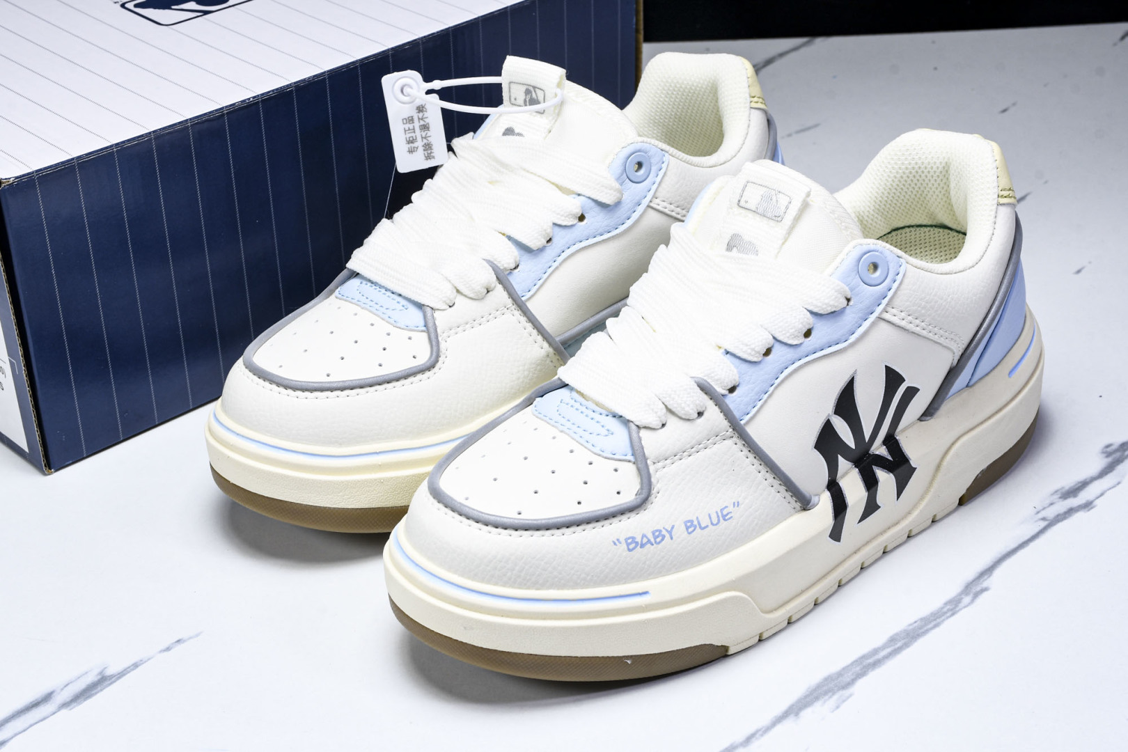 NY MLB Chunky Liner Mid Denim Monogram 纽约洋基队 增高厚底休闲