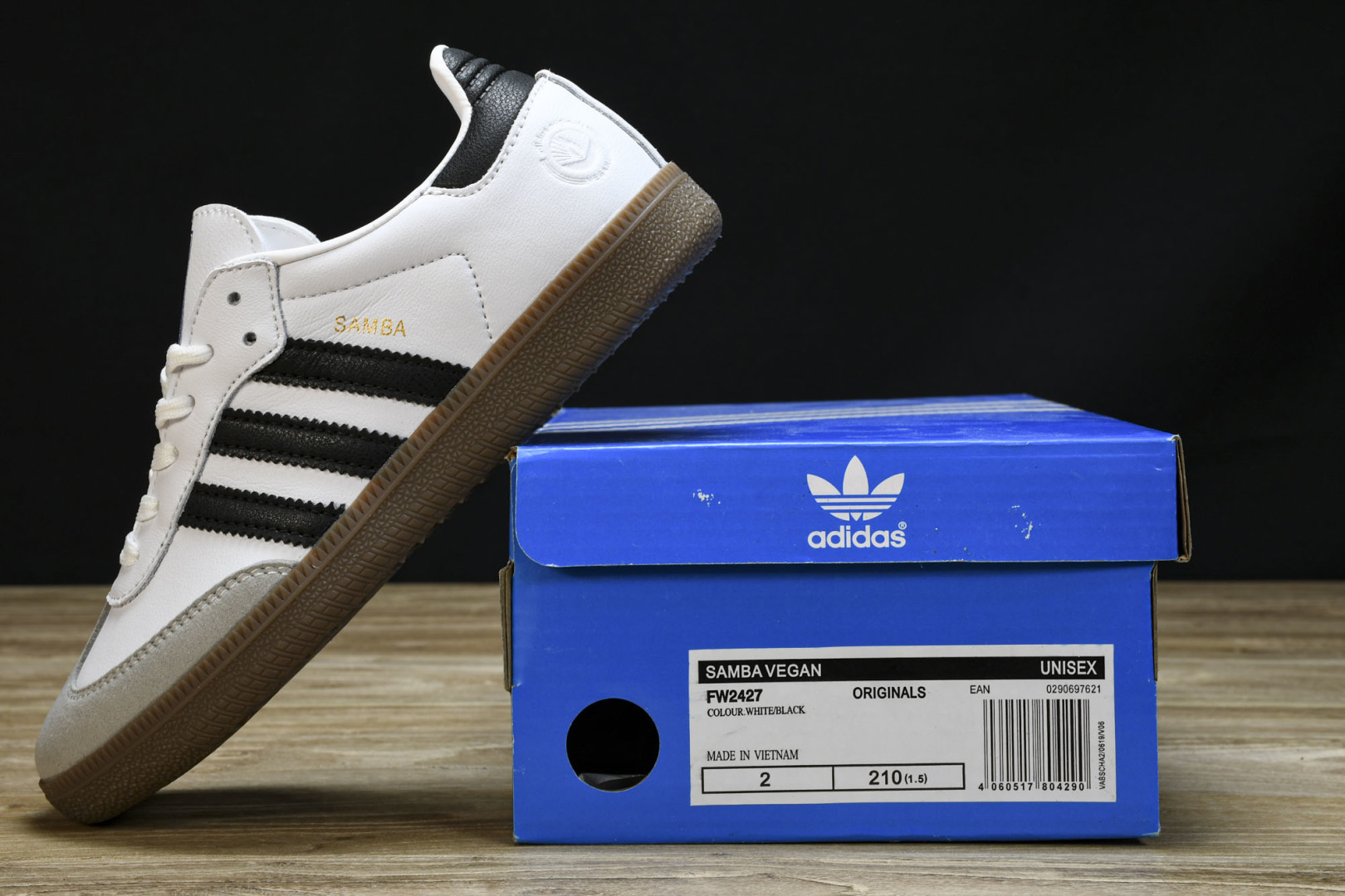 (童鞋)Ad Originals Samba 白黑灰 FW2427尺码：26 27 28 29 30 3