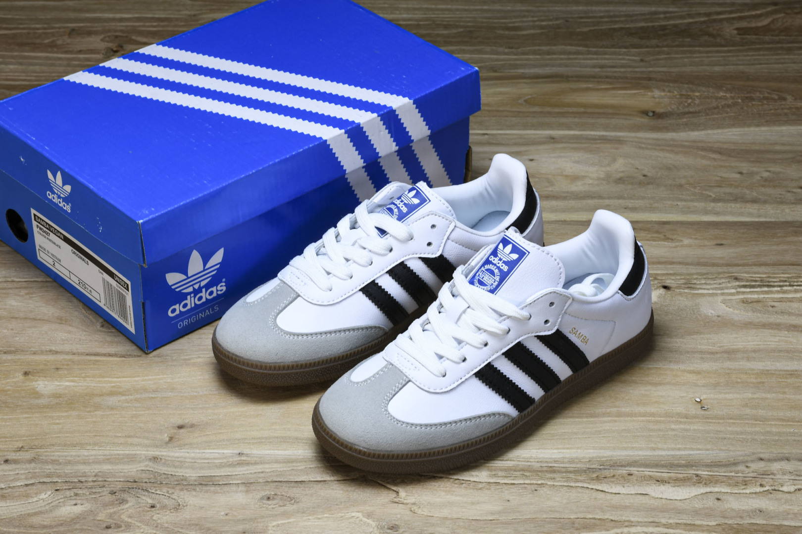 (童鞋)Ad Originals Samba 白黑灰 FW2427尺码：26 27 28 29 30 3