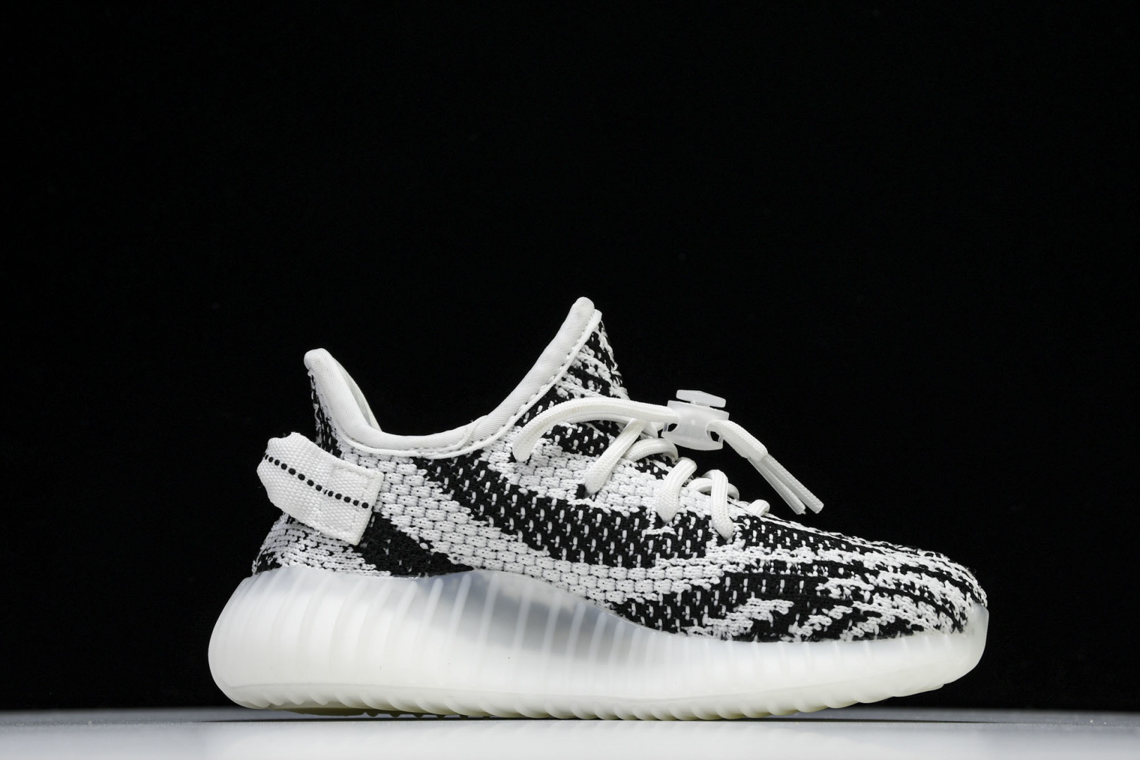 (儿童鞋)YEEZY BOOST 350 V2 真爆软底大小童运动鞋 白斑马 C#真爆底 魔术扣，兔系带