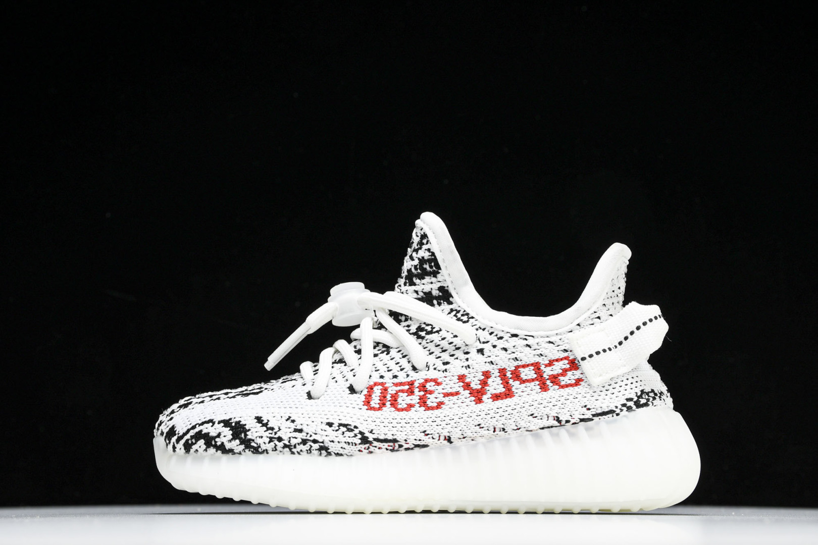 (儿童鞋)YEEZY BOOST 350 V2 真爆软底大小童运动鞋 白斑马 C#真爆底 魔术扣，兔系带