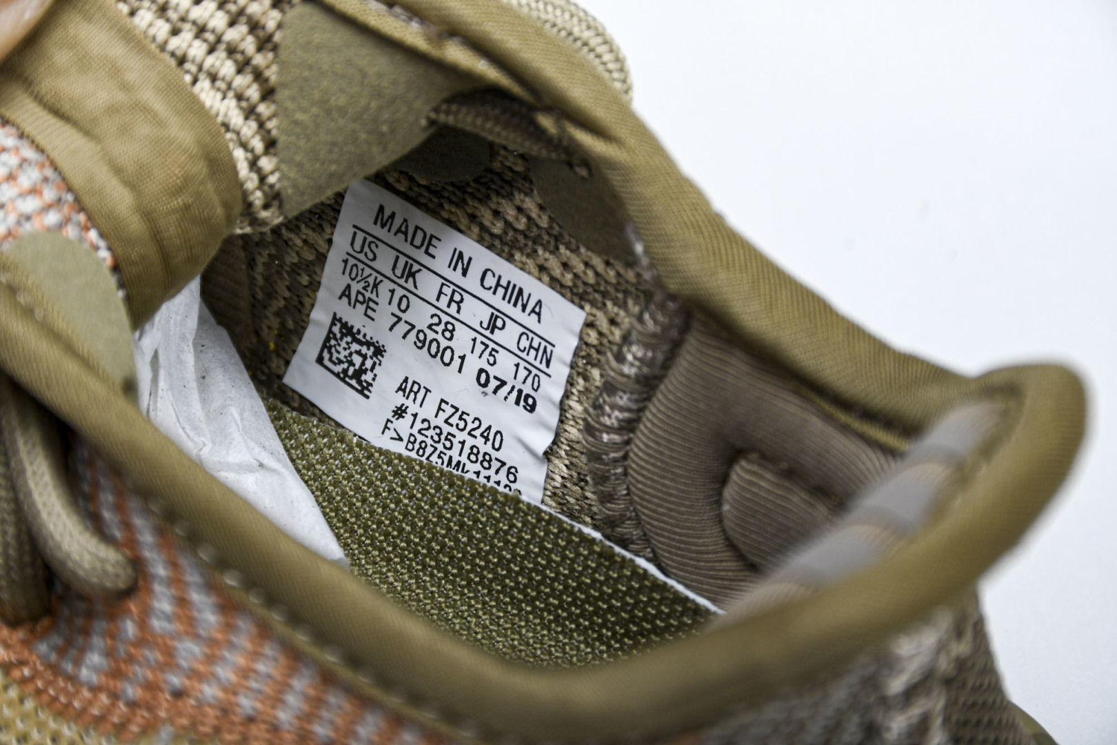 (儿童鞋)YEEZY BOOST 350 V2 真爆软底大小童运动鞋 脏橙 FZ5240#真爆底 魔术扣