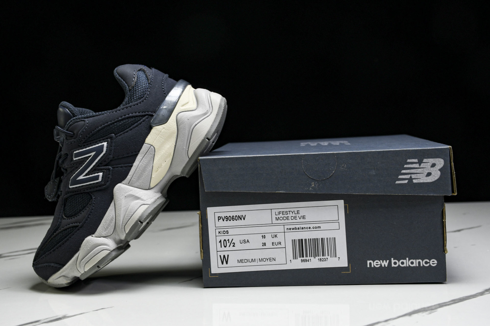 (童鞋)New Balance NB 9060系列 新百伦魔术扣童鞋 PV9060NV尺寸 28 29 