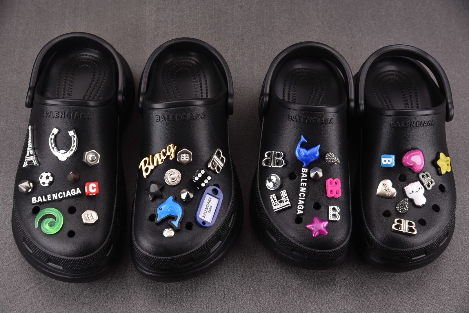  Balenciaga Jibbitz Charm Crocs Mules 黑色 尺寸 35 36 37