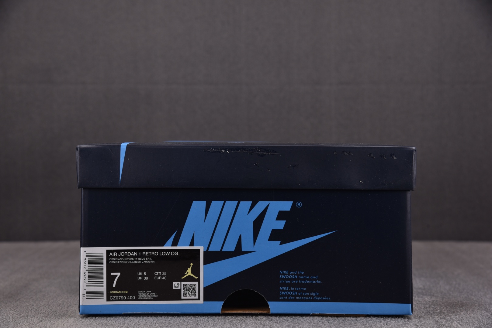  Air Jordan 1 Low OG Obsidian UNC 黑曜石低帮 CZ0790-400 尺