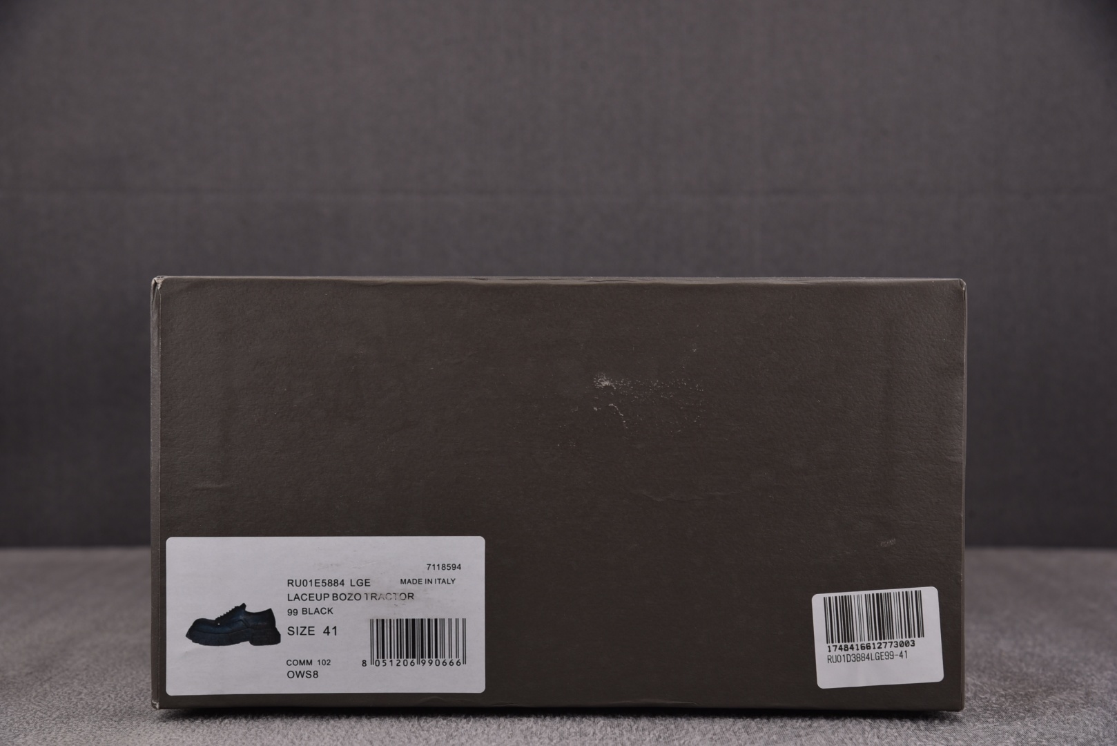  RICK OWENS Bozo Tractor Lace up Black 黑色 尺码：39 40 4