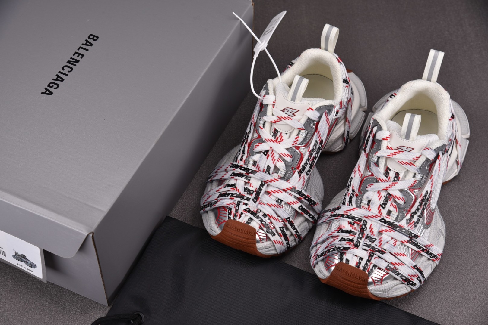  Balenciaga 3XL Extreme Lace White Red 3XL绑带 白红 尺寸 3
