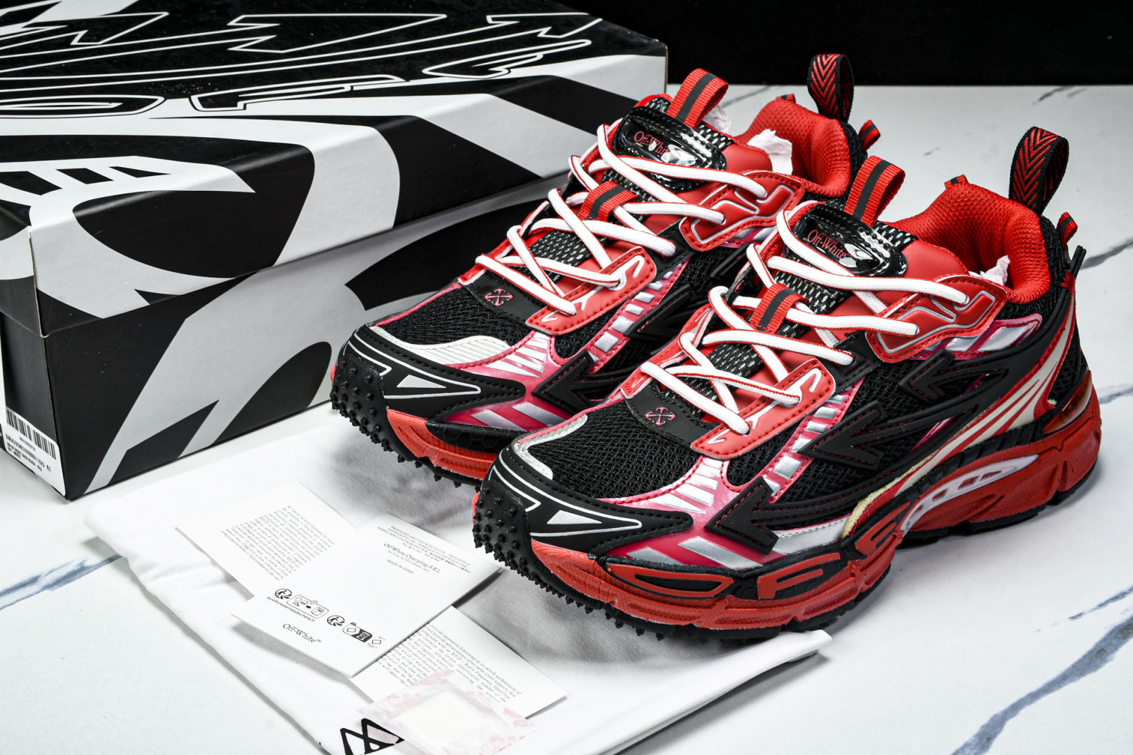  OFF WHITE 黑白三箭头登山厚底老爹鞋增高男女运动休闲鞋 尺寸 36 37 38 39 40 4