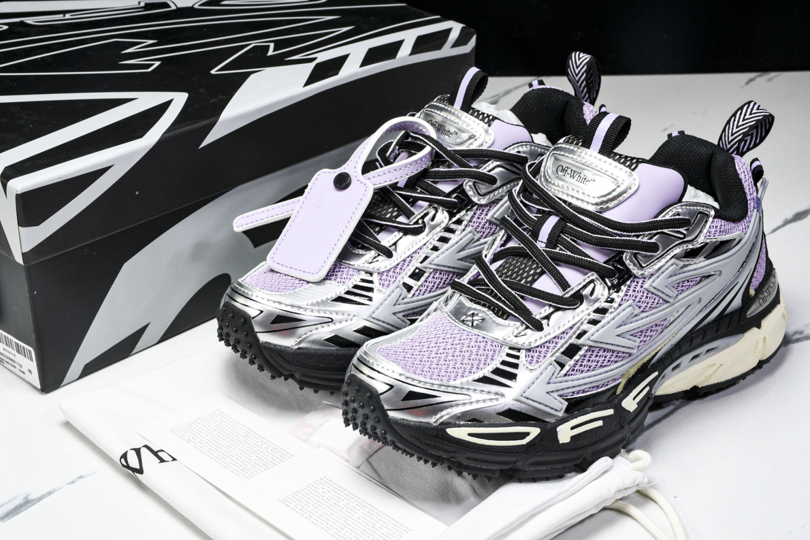  OFF WHITE 黑白三箭头登山厚底老爹鞋增高男女运动休闲鞋_3 尺寸 36 37 38 39 40