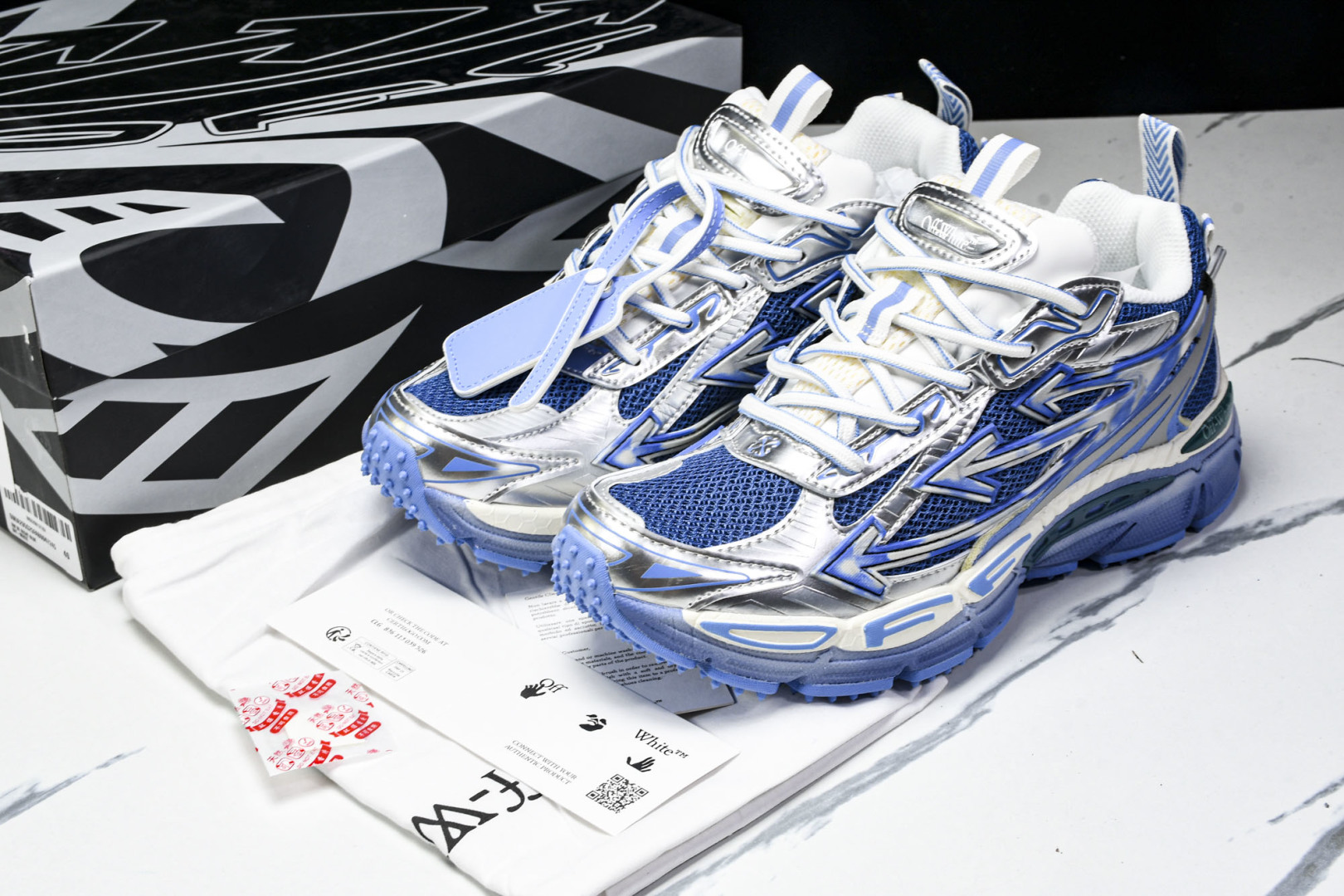  OFF WHITE 黑白三箭头登山厚底老爹鞋增高男女运动休闲鞋_5 尺寸 36 37 38 39 40