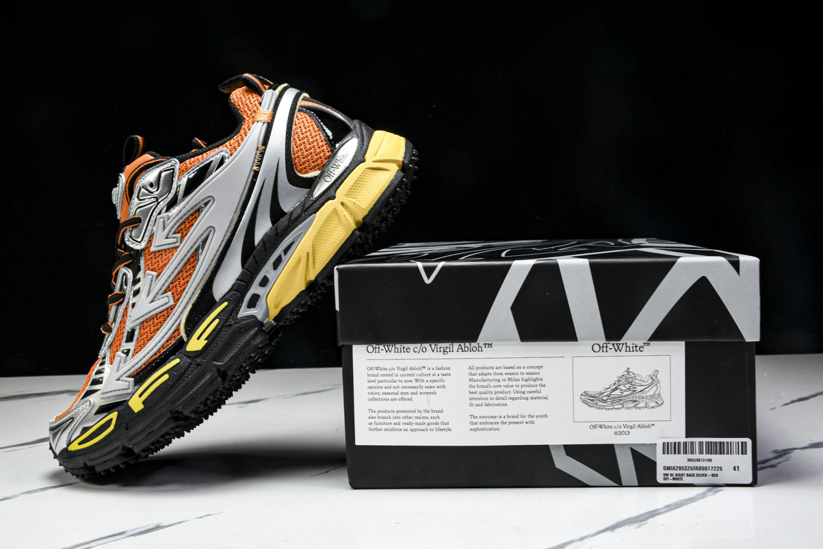  OFF WHITE 黑白三箭头登山厚底老爹鞋增高男女运动休闲鞋_9 尺寸 36 37 38 39 40
