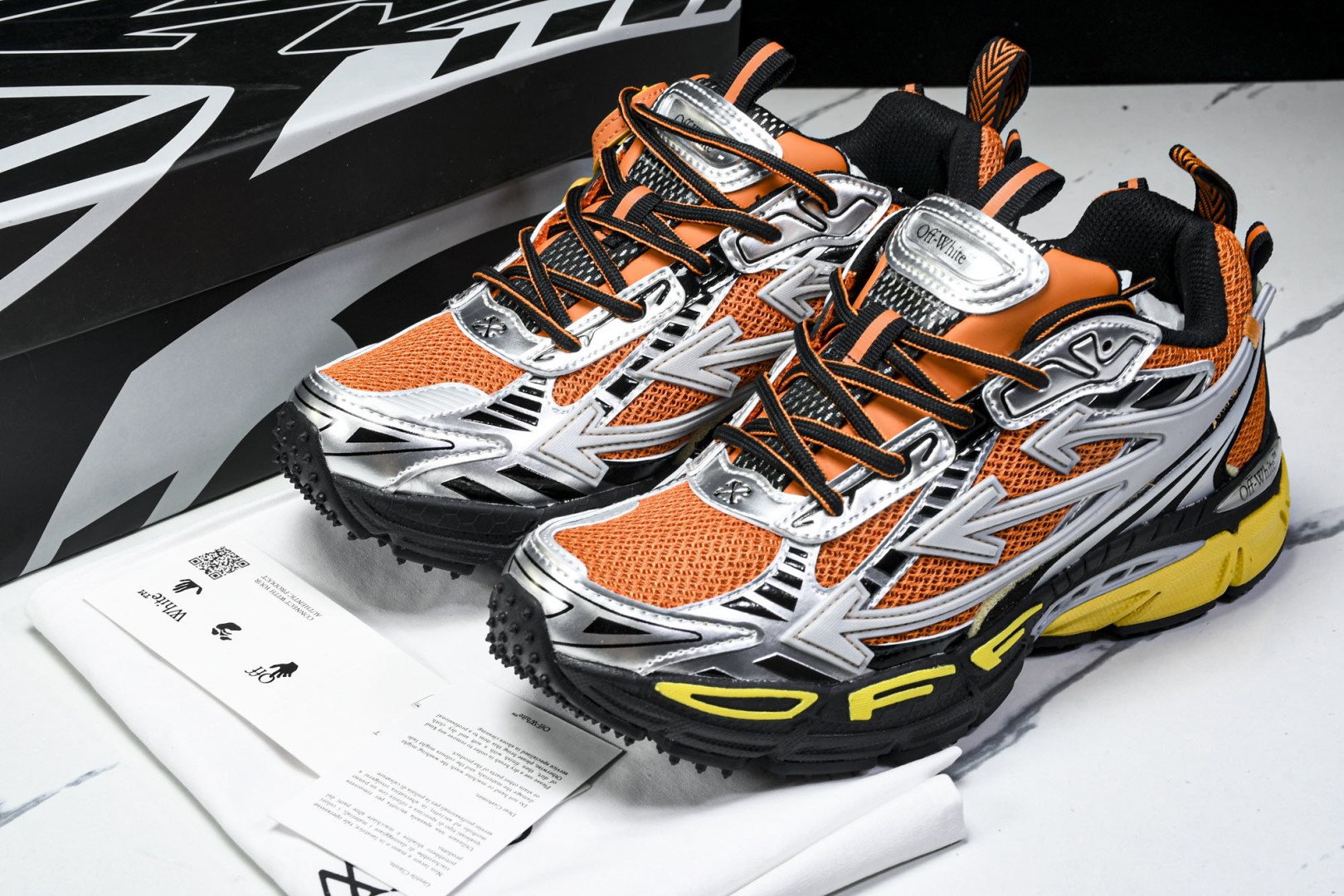  OFF WHITE 黑白三箭头登山厚底老爹鞋增高男女运动休闲鞋_9 尺寸 36 37 38 39 40