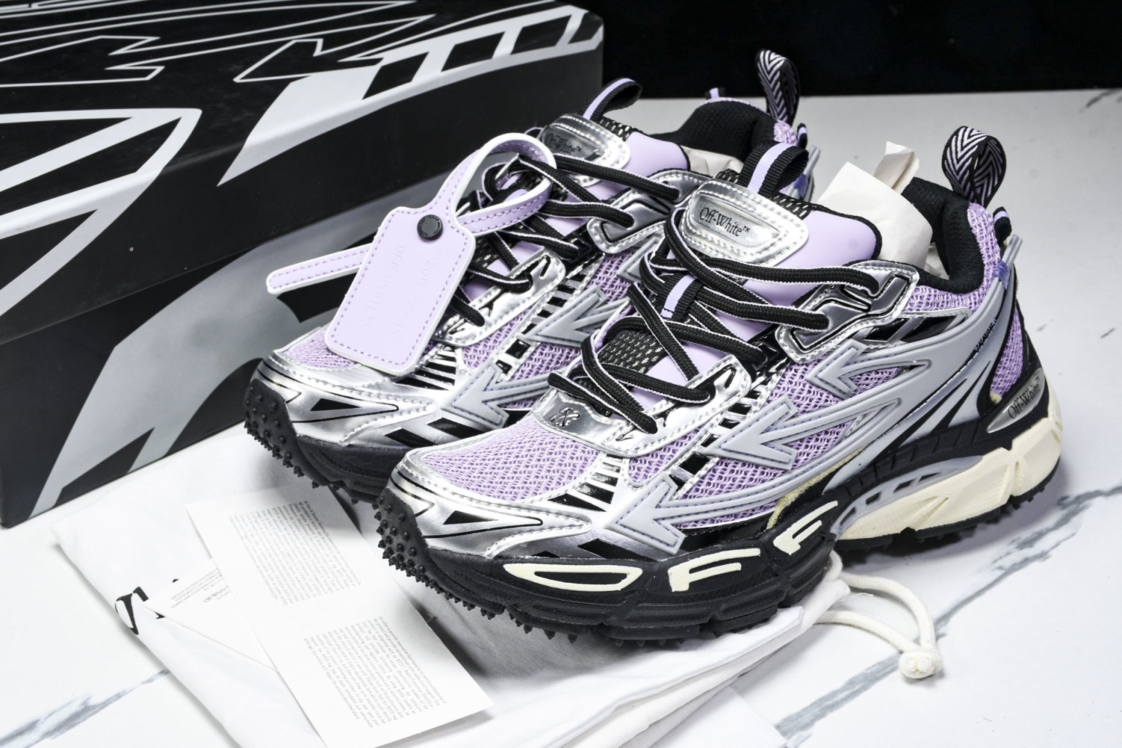  OFF WHITE 黑白三箭头登山厚底老爹鞋增高男女运动休闲鞋_10 尺寸 36 37 38 39 4