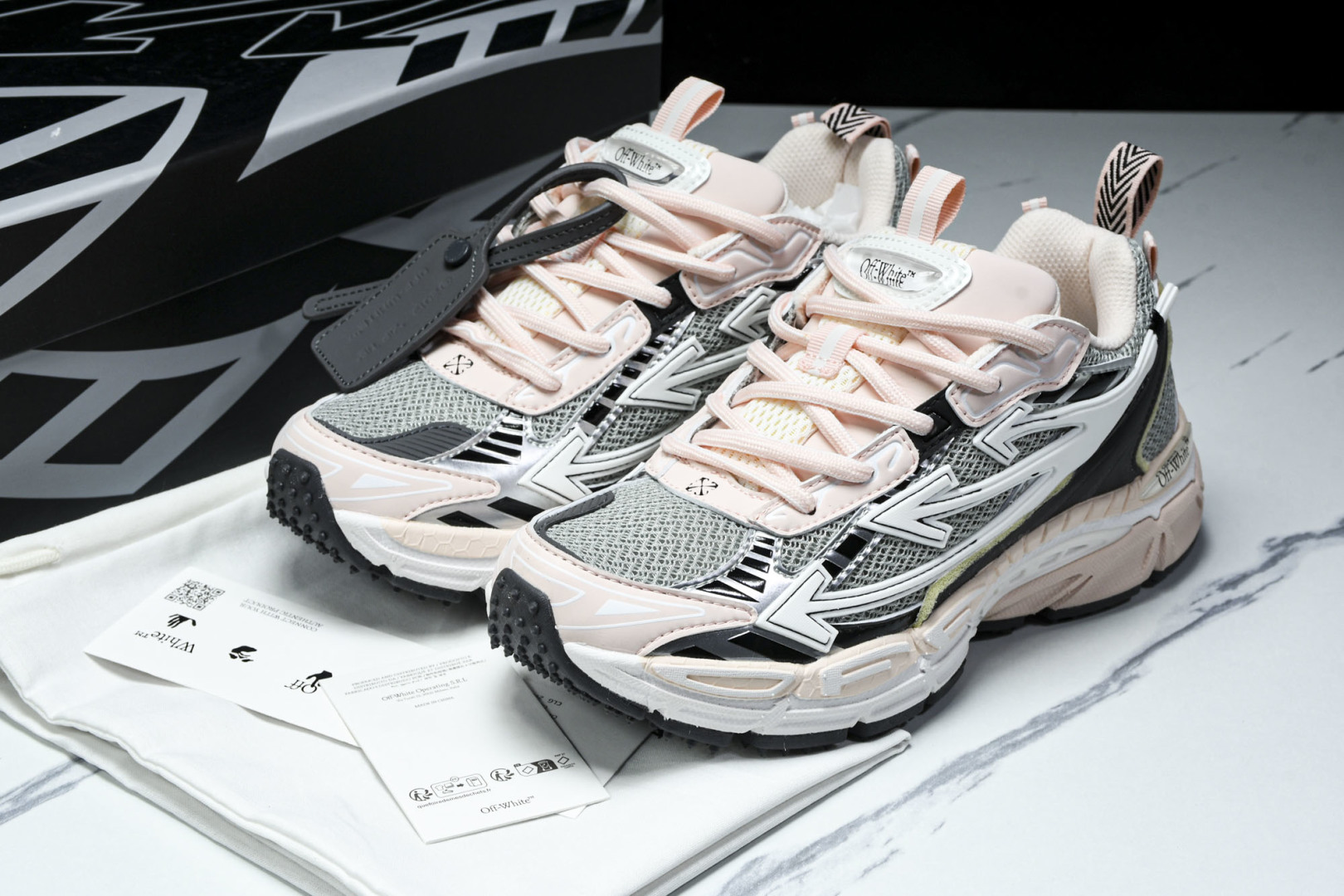  OFF WHITE 黑白三箭头登山厚底老爹鞋增高男女运动休闲鞋_14 尺寸 36 37 38 39 4