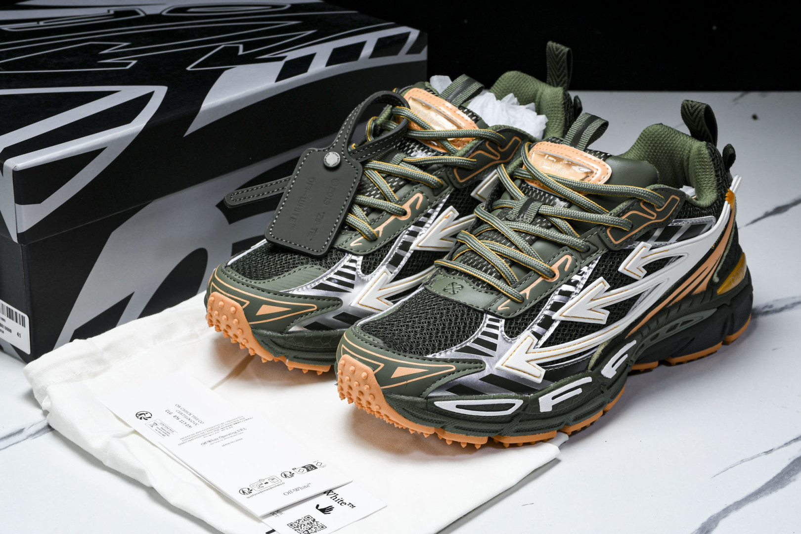  OFF WHITE 黑白三箭头登山厚底老爹鞋增高男女运动休闲鞋_16 尺寸 36 37 38 39 4