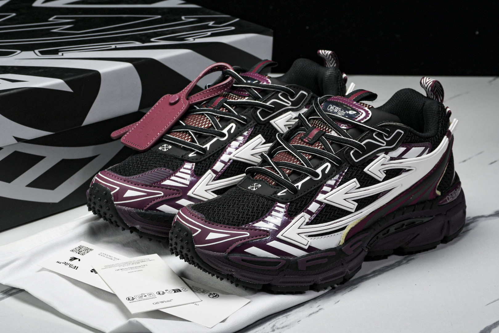  OFF WHITE 黑白三箭头登山厚底老爹鞋增高男女运动休闲鞋_18 尺寸 36 37 38 39 4