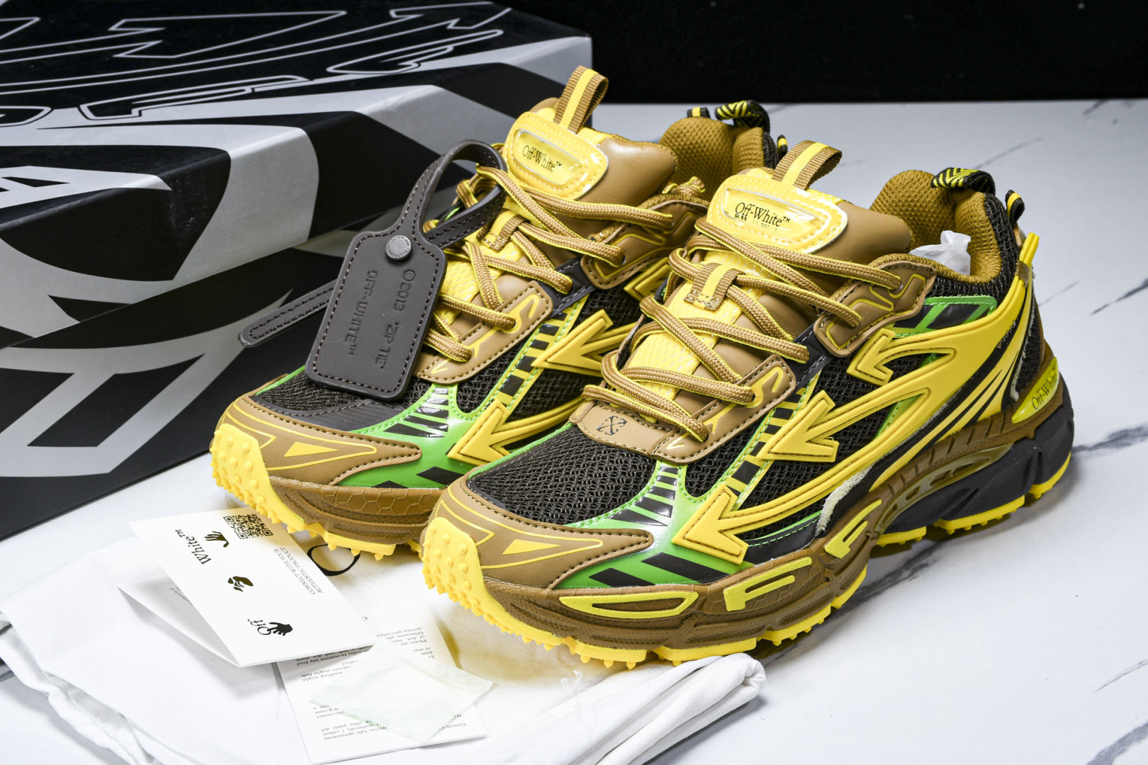  OFF WHITE 黑白三箭头登山厚底老爹鞋增高男女运动休闲鞋_19 尺寸 36 37 38 39 4