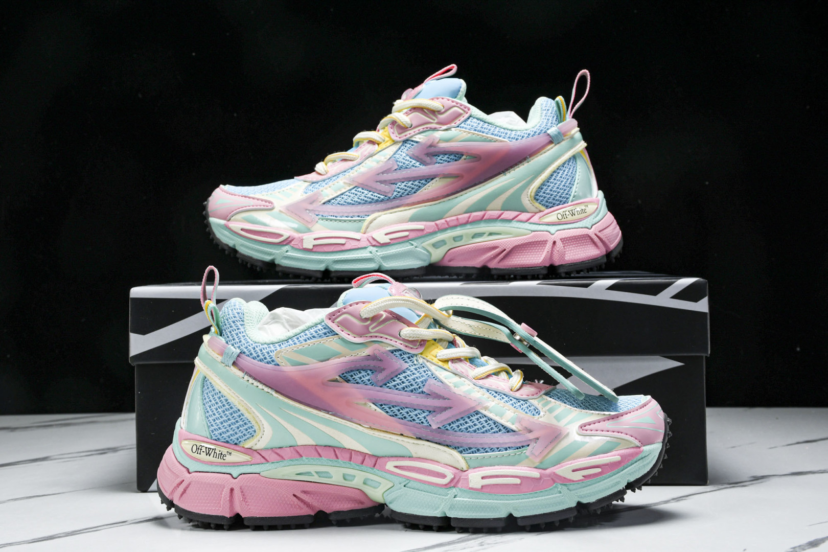  OFF WHITE 黑白三箭头登山厚底老爹鞋增高男女运动休闲鞋_24 尺寸 36 37 38 39 4