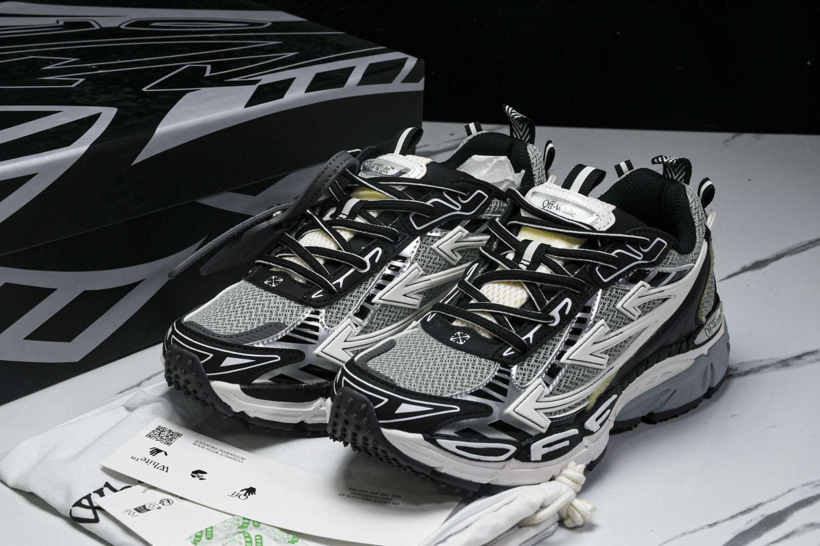  OFF WHITE 黑白三箭头登山厚底老爹鞋增高男女运动休闲鞋_25 尺寸 36 37 38 39 4